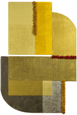 Hard Twist Yellow Vernacular Handmade Carpet