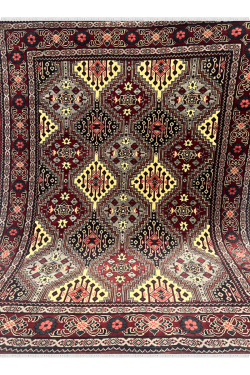Yellow Caucasian Afghan handmade carpet