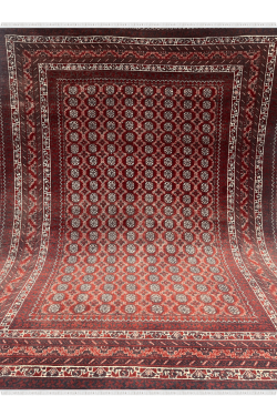 Dual Panel Afghan Bokhara brown carpet