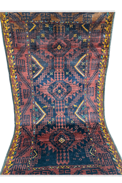 Boho-Chic Afghan Hand Knotted Carpet