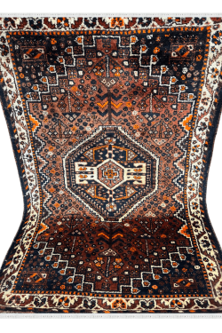 Brown Single Medallion Handmade Afghan Carpet
