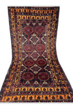 Auburn Maroon Double Layered Afghani Handmade Carpet