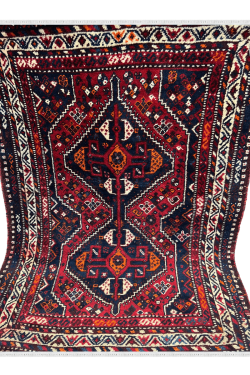 Double Motif Maroon Afghani Hand Knotted Carpet
