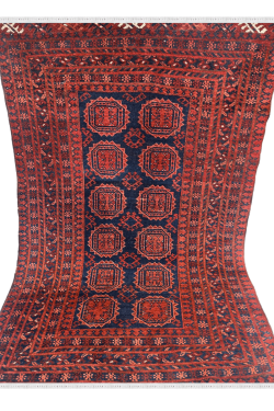Afghan Double Panel Bokhara Pattern Handmade Rug