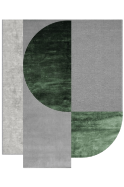 Bottle Green-Gray Handmade Concentric Rug