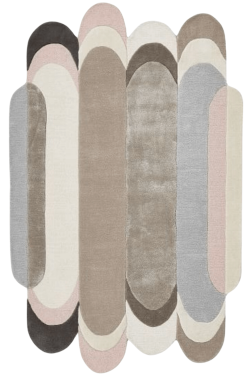 Shades of Pastel Uneven Handmade Concentric Rug