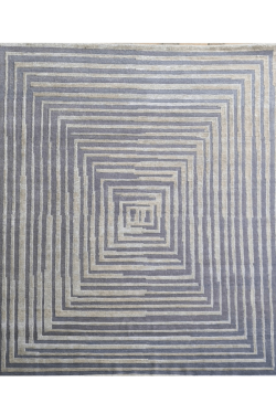 Optical Illusion Hand Knotted Area 6x9 Feet Modern Rug