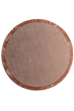 Solid Light Brown Handknotted Round Wool Rug