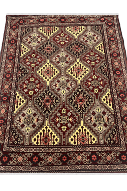Yellow Caucasian Afghan handmade carpet