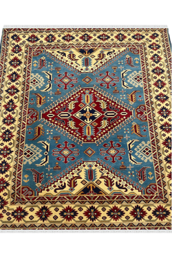 Topaz Blue Caucasian Afghani Carpet