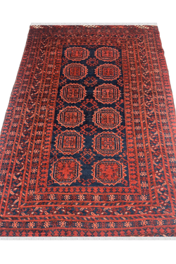Afghan Double Panel Bokhara Pattern Handmade Rug