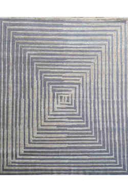 Gray Optical Illusion Handmade Modern Area Rug