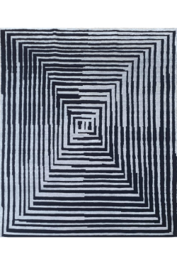 Black Optical Illusion Handmade Modern Carpet