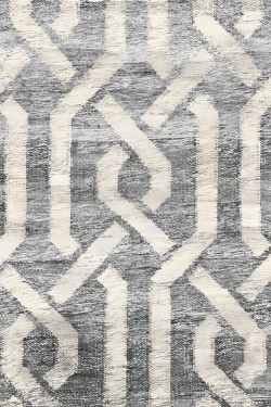 Chain Pattern Outdoor Handmade Gray Area Rug