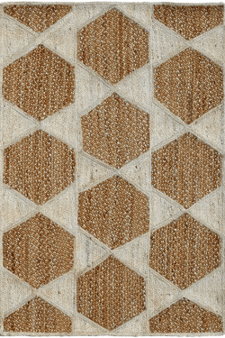 Multiple Hexagon Pattern Jute Handmade Carpet
