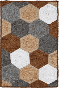 Pattern Hexagonal Handmade Jute Rug