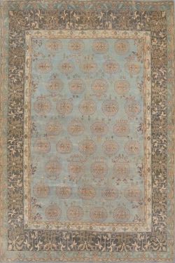 Forest Green Oushak Handcrafted Carpet