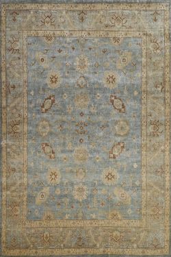 Blue Base Oushak Motif Handknotted Area Rug