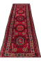 Five Point Medallion Cherry Red Afghani Handmade Runner Rug