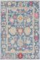 Blue Floral Motif Oushak Handmade Wool Carpet