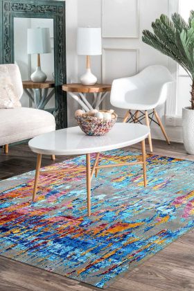 Sky Rainbow Modern Wool Handmade Carpet