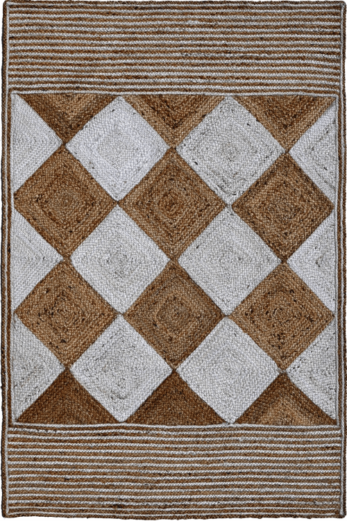 Pattern Hexagonal Handmade Jute Rug