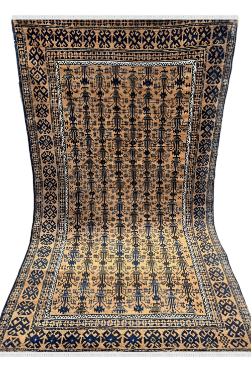 All Over Tabriz Design Afghani Hand Knotted Rug