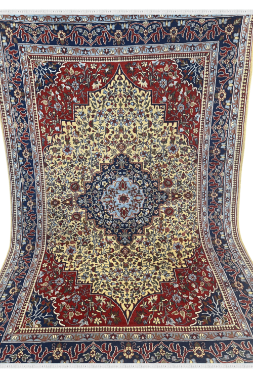 Center Medallion Kashmiri Baku Woolen Handmade Rug 