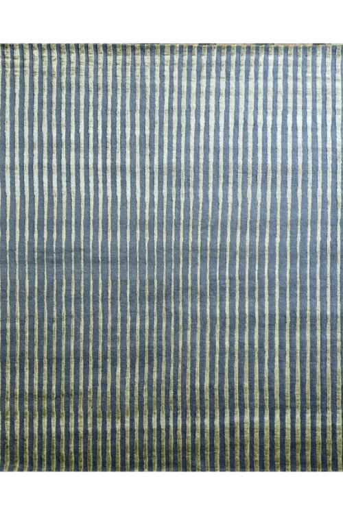 Vertical Silver Gray Modern Area Rug