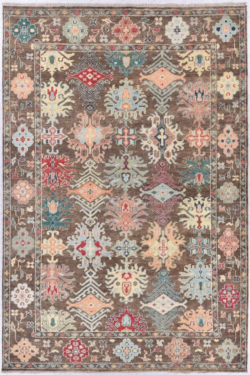 Oushak Pastel Brown Handknotted Area Rug