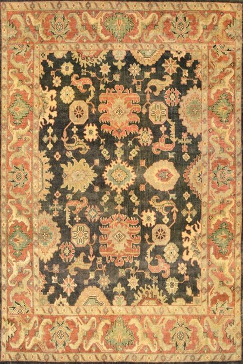 Brown Stone Flat Oushak Handmade Area Rug