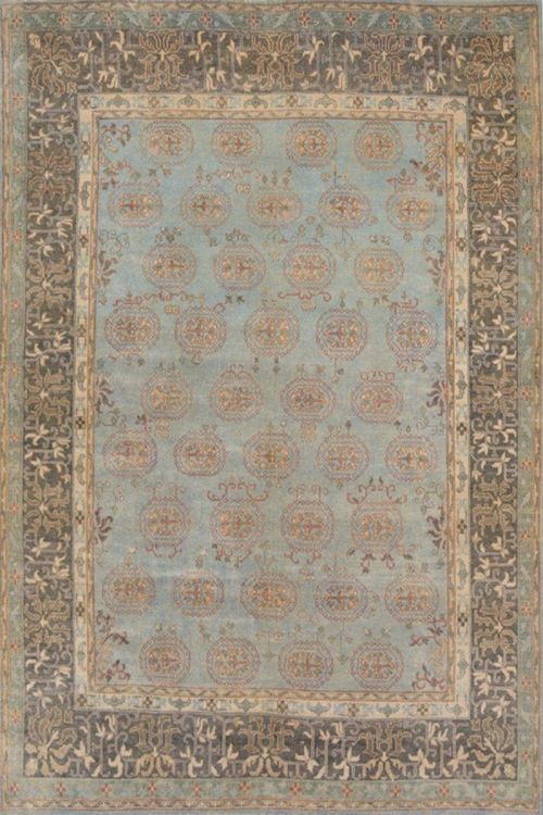 Forest Green Oushak Handcrafted Carpet