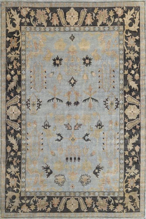 Blue Prism Oushak Handknotted Wool Carpet