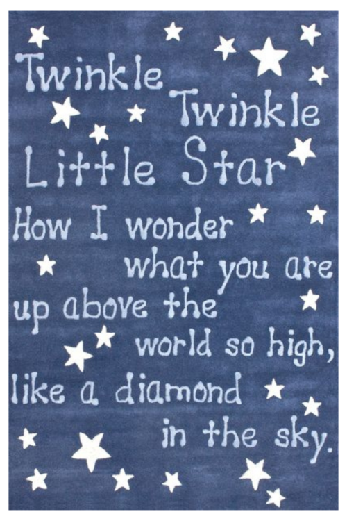 Poem Coral Blue Kids Rug