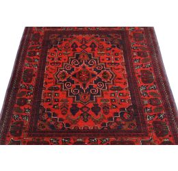 laal Medallion Afghan Area Rug